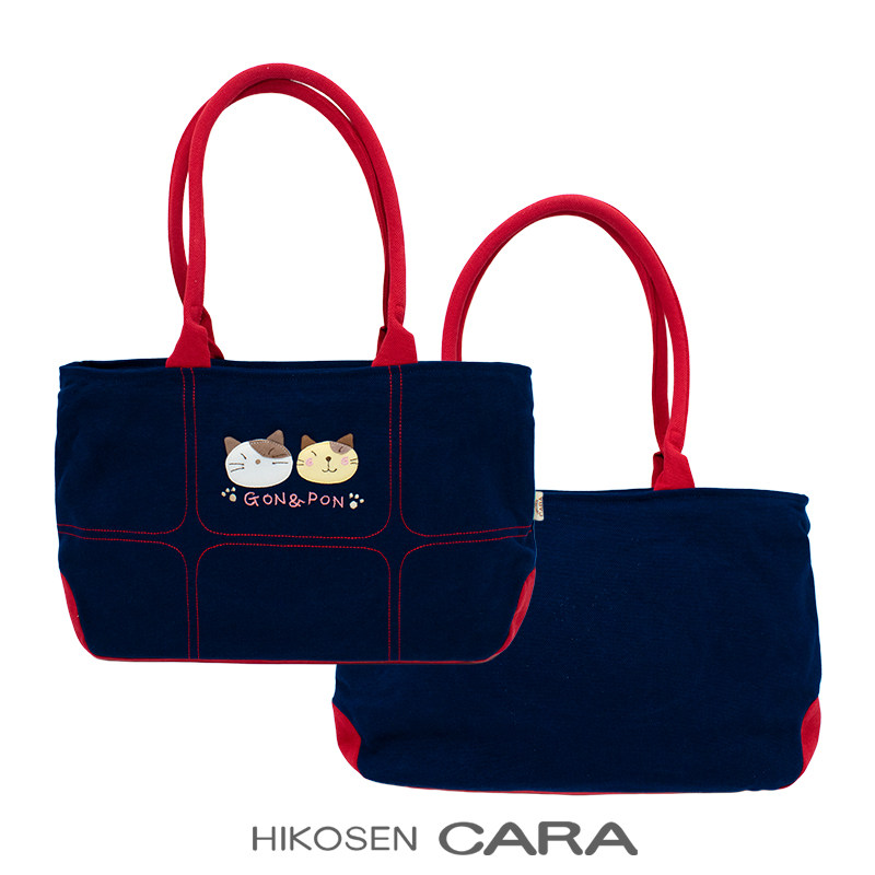 HIKOSEN CARA卡拉猫新款撞色帆布袋单肩包大容量简约手提包通勤包