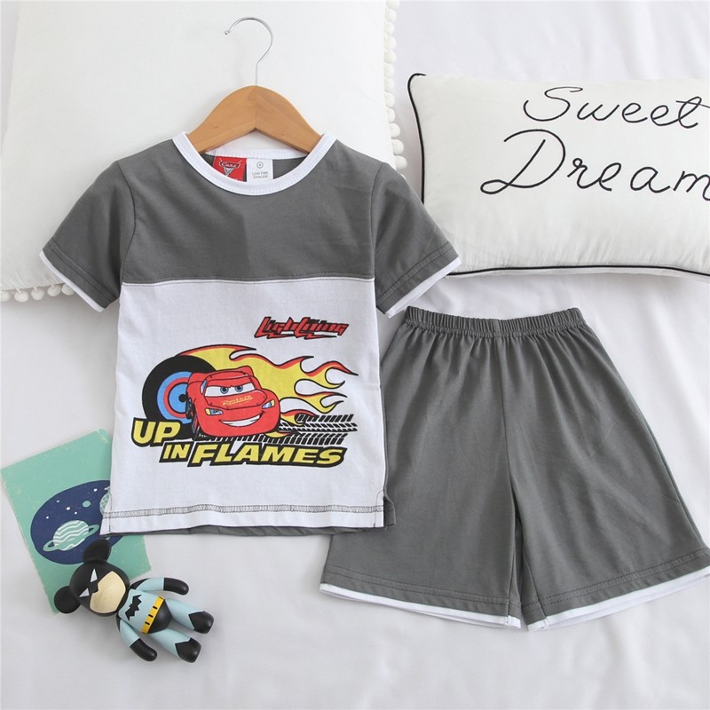 童装汽车总动员儿童夏圆领短袖