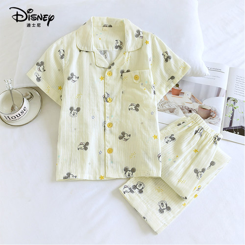纯棉纱布家居服迪士尼卡通夏季