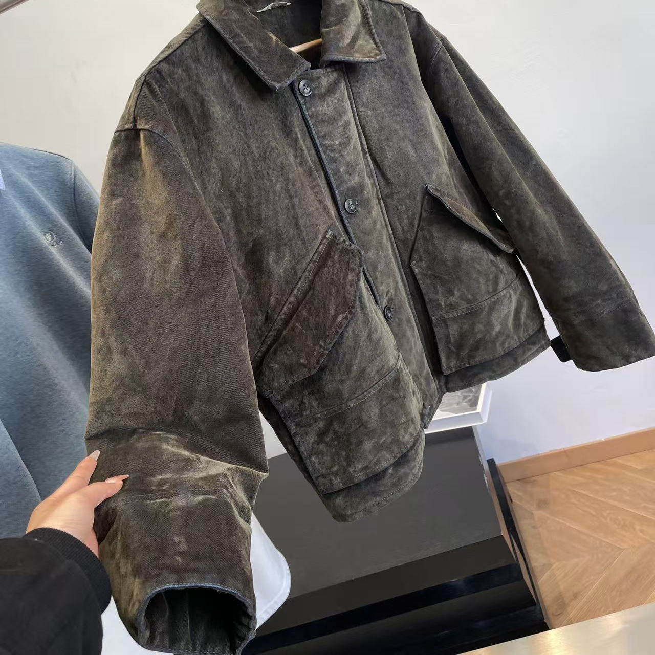 线下859！小众高阶 全棉天鹅绒外贸男装尾货复古设计师棉衣服夹克,男装,夹克,淘宝优惠券,粉丝福利购,淘宝优惠卷