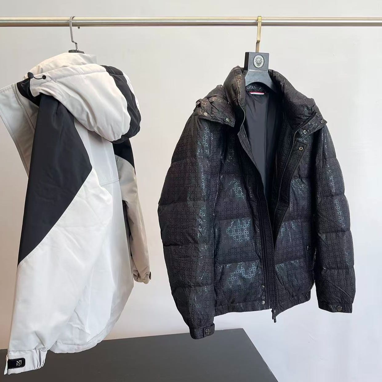 奢潮印花！大厂D 高篷松优质白鸭绒！外贸男装工厂尾货保暖羽绒服