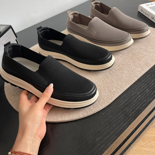 透气又有型！飞织一脚蹬！外贸男装工厂尾货夏季单鞋浅口夏休闲鞋