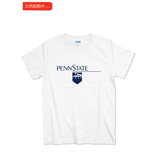 PSU宾夕法尼亚州立大学校服短袖T恤圆领印花文化衫学生班服定制