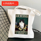 books印花帆布包原宿单肩包学生时尚 犇跨境外贸cat read 手提购物