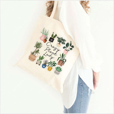 犇外贸植物妈妈趣味可爱水彩Potted Plants Tote Bag ZazzleZazzl