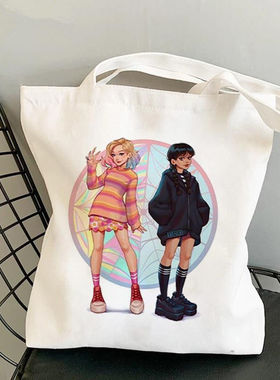 犇Nevermore Academy Wednesday Addams 女士休闲时尚个性购物袋