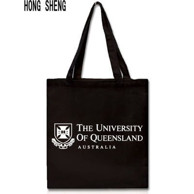 UQ帆布包昆士兰大学纪念品Queensland单肩手提环保购物袋黑白