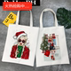 犇Merry 圣诞节印花圣诞礼物手提单肩帆布 Bag Christmas Canvas