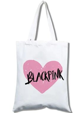 犇韩潮风潮流时尚黑色Kpop潮质帆布手提包女式环保ins休闲托特包