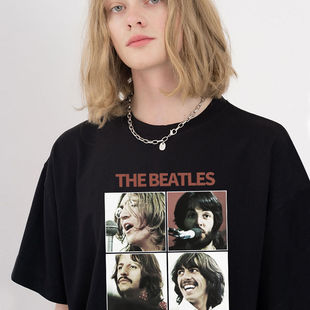 TheBeatles披头士乐队T恤vintage古着摇滚欧美式复古街头短袖朋克