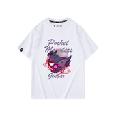 日系动漫耿鬼精灵宝可梦口袋妖怪联名短袖 T恤纯棉男女宽松衣服夏