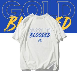 金州勇士运动纯棉斯蒂芬库里训练宽松半袖大码透气可定制短袖T恤