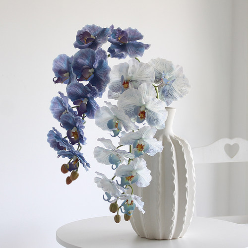 高档蝴蝶兰仿真花客厅餐桌插花摆件拍摄道具手感假花装饰花艺摆设