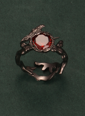 秦彻乌鸦戒指s925纯银开口可调节游戏同人衍生周边