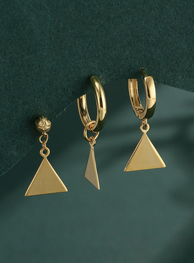 925纯银耳扣耳钉Noctyx Alban Knox耳饰 简约耳环三角形耳坠