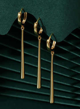 小众索隆耳坠925纯银耳环海贼王同款耳钉 三耳洞索罗耳扣长款