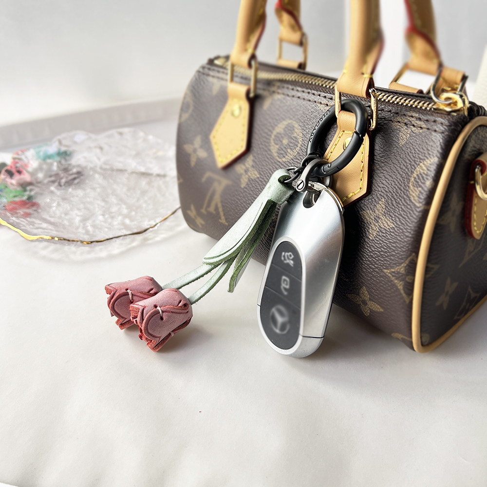 牛皮复古郁金香钥匙扣汽车钥匙链时尚包包挂饰花朵挂件个性创意,节庆用品/礼品,钥匙扣,淘宝优惠券,粉丝福利购,淘宝优惠卷