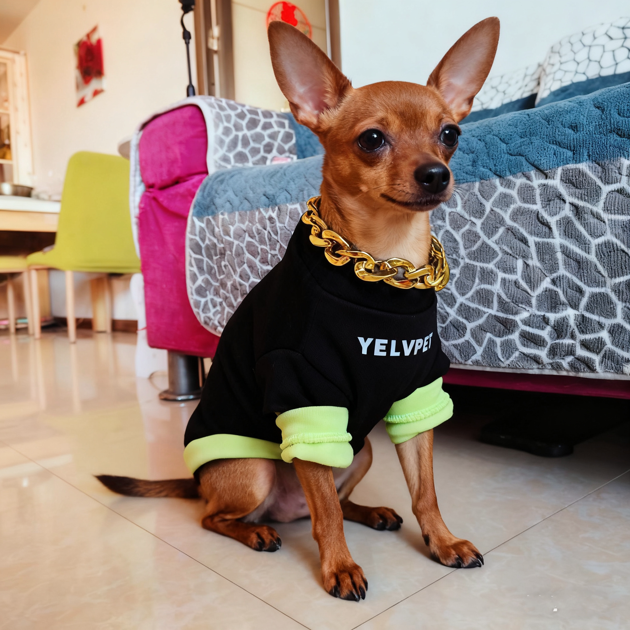 迷你杜宾小鹿犬专用过冬衣服秋冬季加厚小型吉娃娃加绒保暖卫衣狗