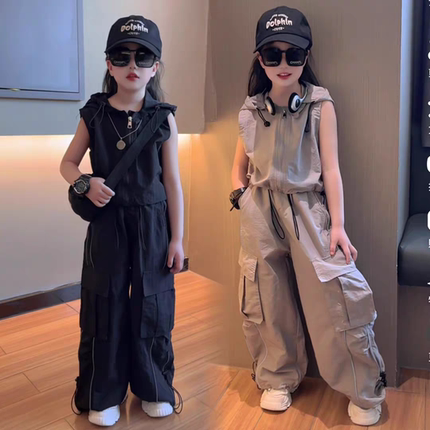 儿童女套装时尚洋气时髦夏薄款2025新款夏季女童夏装女孩大童衣服