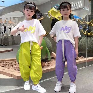 女童夏装套装2026新款洋气时髦短袖t恤儿童装网红女孩夏季两件套