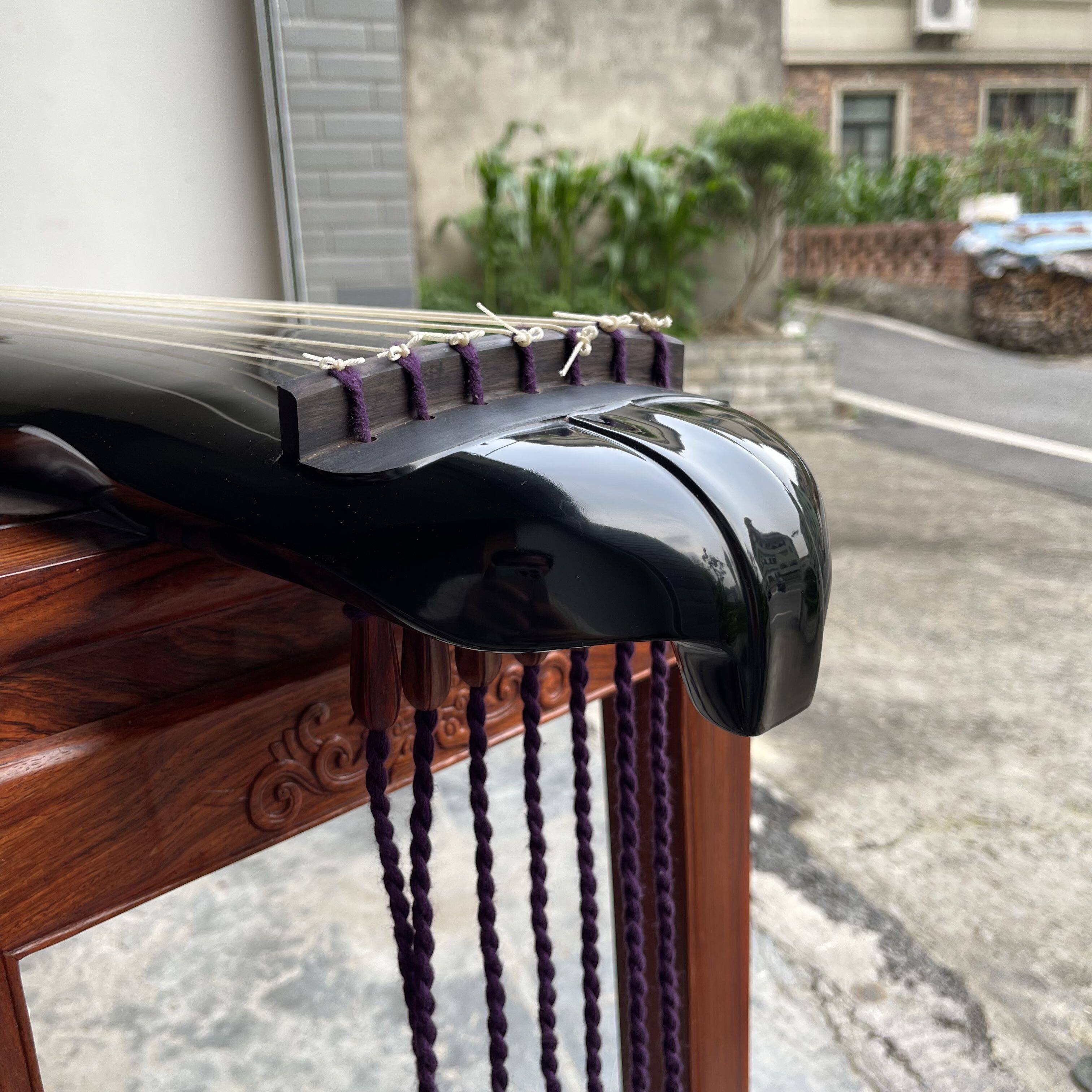 王成春亲斫无底焦叶古琴纯手工鹿角霜天然生漆蕉叶式专业演奏级