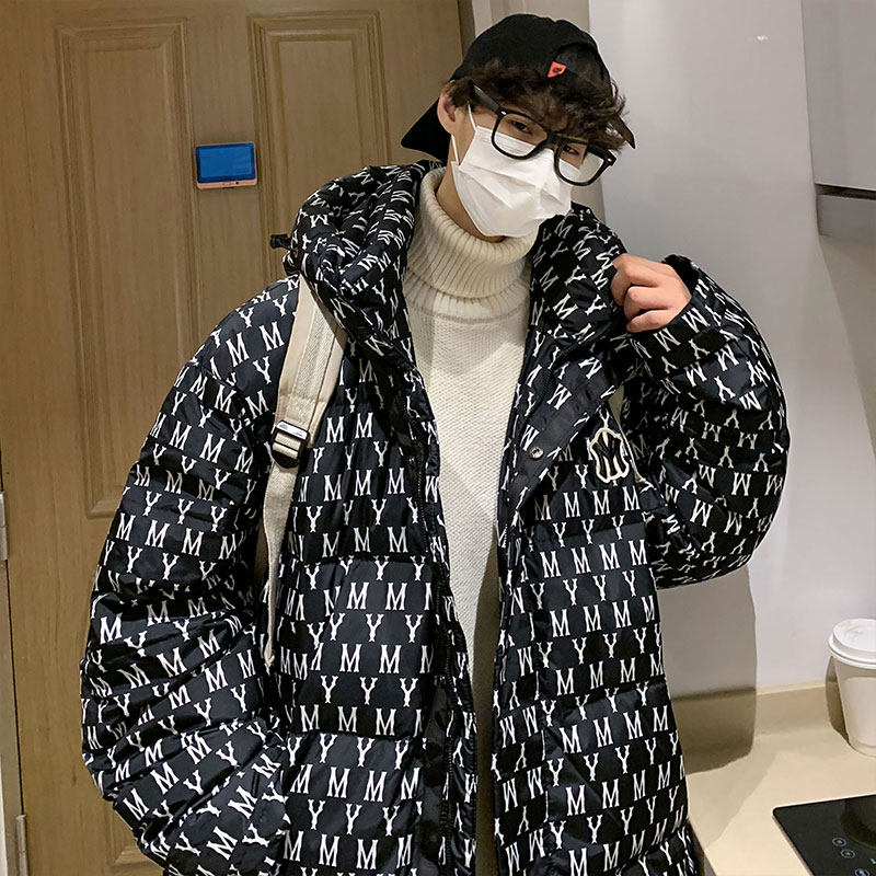 火青少年大码港风宽松连帽加厚羽绒服上衣男YR2186P145图片