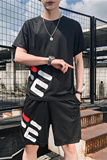 夏季主推青少年大码休闲圆领短袖T恤短裤印花套装男TZ22P25，男装休闲套装，电商B226-2（原B217-2）