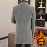 抖音男士商务休闲中长款毛呢大衣加棉风衣外套大衣A51P175，男装风衣，电商B226-2（原B217-2）