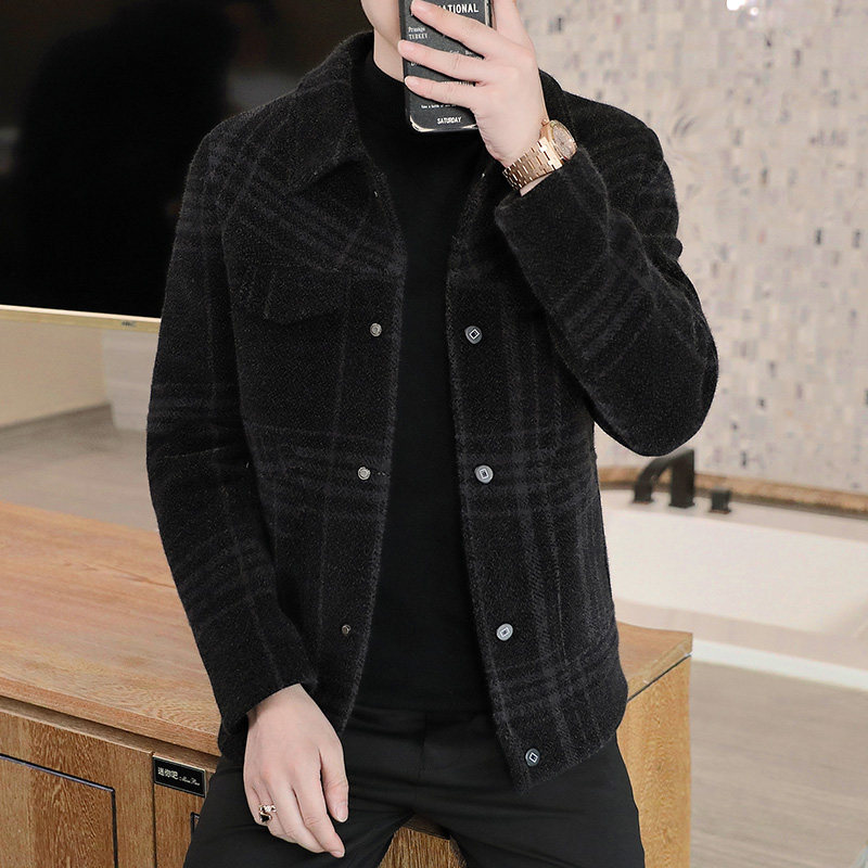 秋冬高品质毛呢大衣短款翻领商务休闲夹克外套男N703，男装毛呢大衣，电商B226-2（原B217-2）