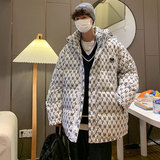 火青少年大码港风宽松连帽加厚羽绒服上衣男YR2186P145，男装羽绒服，电商B226-2（原B217-2）
