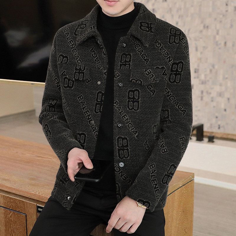 2021秋冬款男士翻领毛呢大衣短款夹克休闲外套男N706，男装毛呢大衣，电商B226-2（原B217-2）