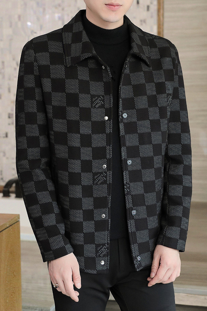 秋季新款男士高品质男士毛呢大衣翻领短款夹克外套N713P130控188,男装夹克,电商B226-2（原B217-2）