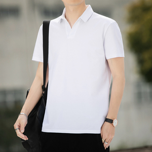 夏季主推青少年翻领短袖休闲百搭纯色polo衫上衣男211图片