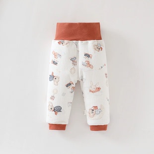 加厚加棉180g男女宝宝3月到三岁纯棉高腰保暖护肚裤 婴儿棉裤 冬季