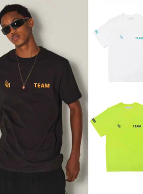 韩国 fetch 25年春夏新款 字母印花宽松圆领短袖T恤