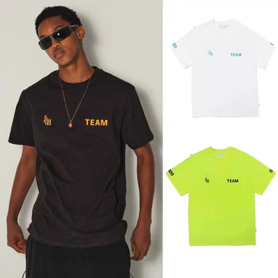 韩国 fetch 25年春夏新款 字母印花宽松圆领短袖T恤