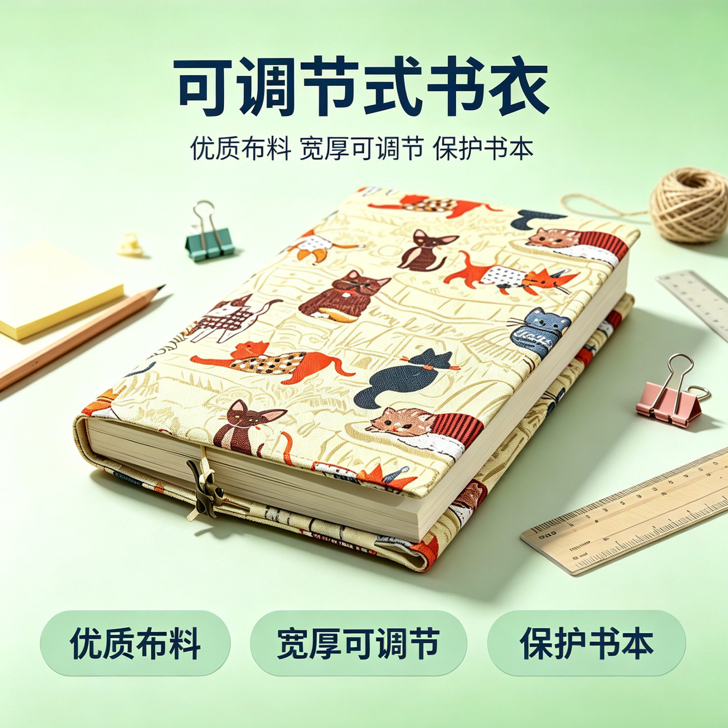 可调节式布书衣书套书本保护套书