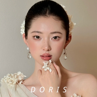 法式 珍珠透明水滴无耳洞耳饰冷淡风优雅蚊香盘耳夹百搭高级感耳钉