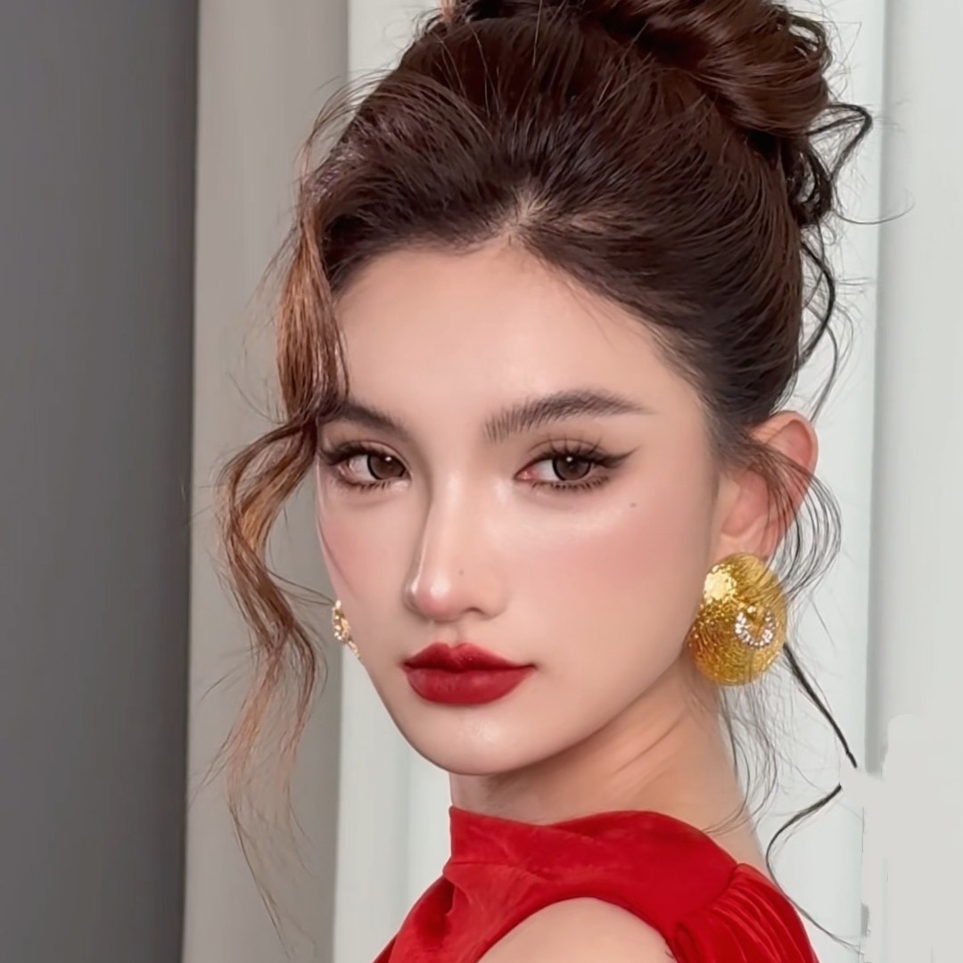 新娘复古金色耳环不规则圆形耳钉欧美简约风结婚旅拍宴会礼服耳饰