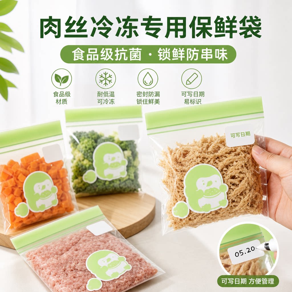 肉丝冷冻专用保鲜袋食品级抗菌