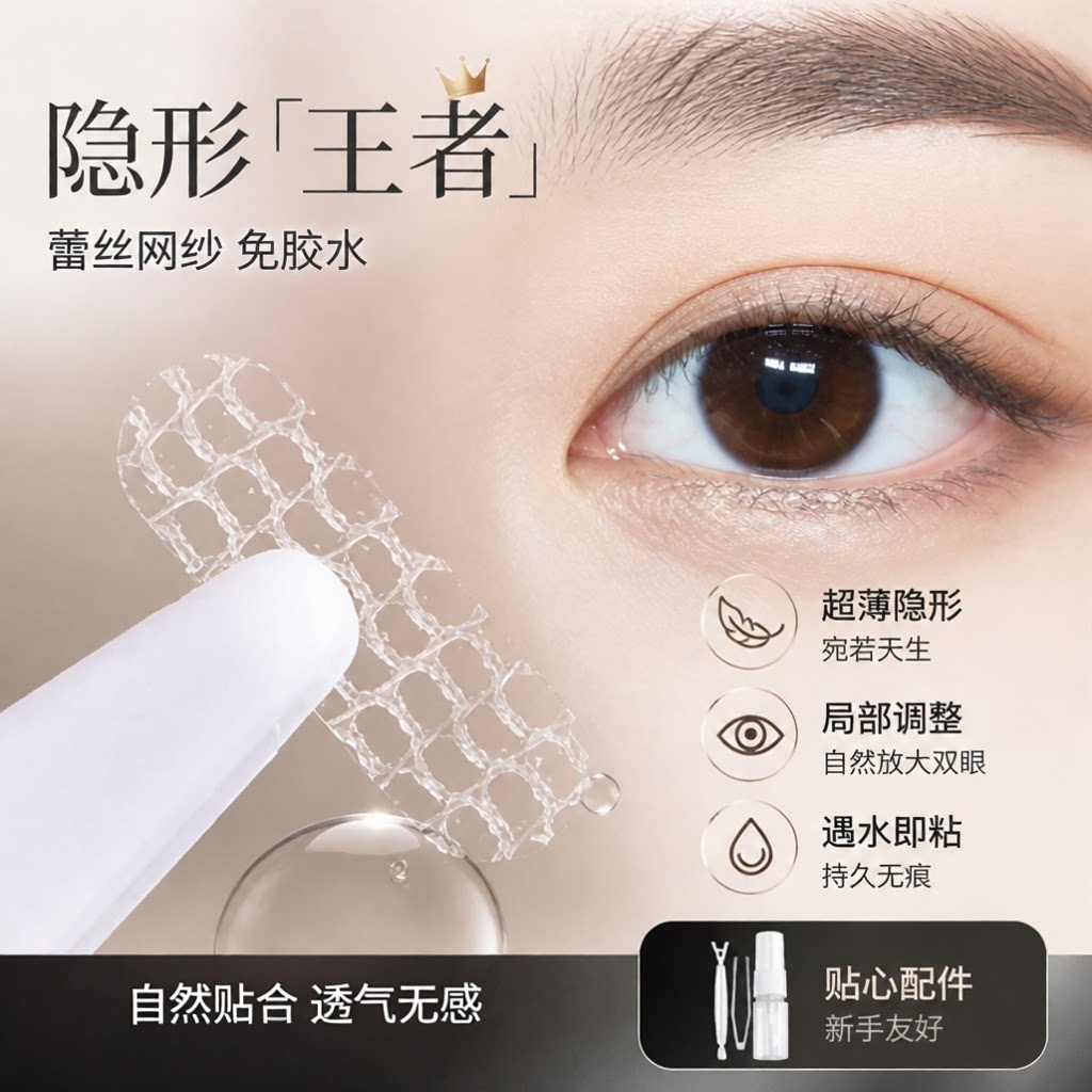 局部双眼皮贴蕾丝超薄隐形自然