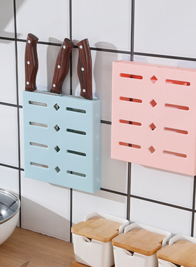 免打孔壁挂式刀具收纳架厨房置物架刀座多功能家用架子刀架菜刀架