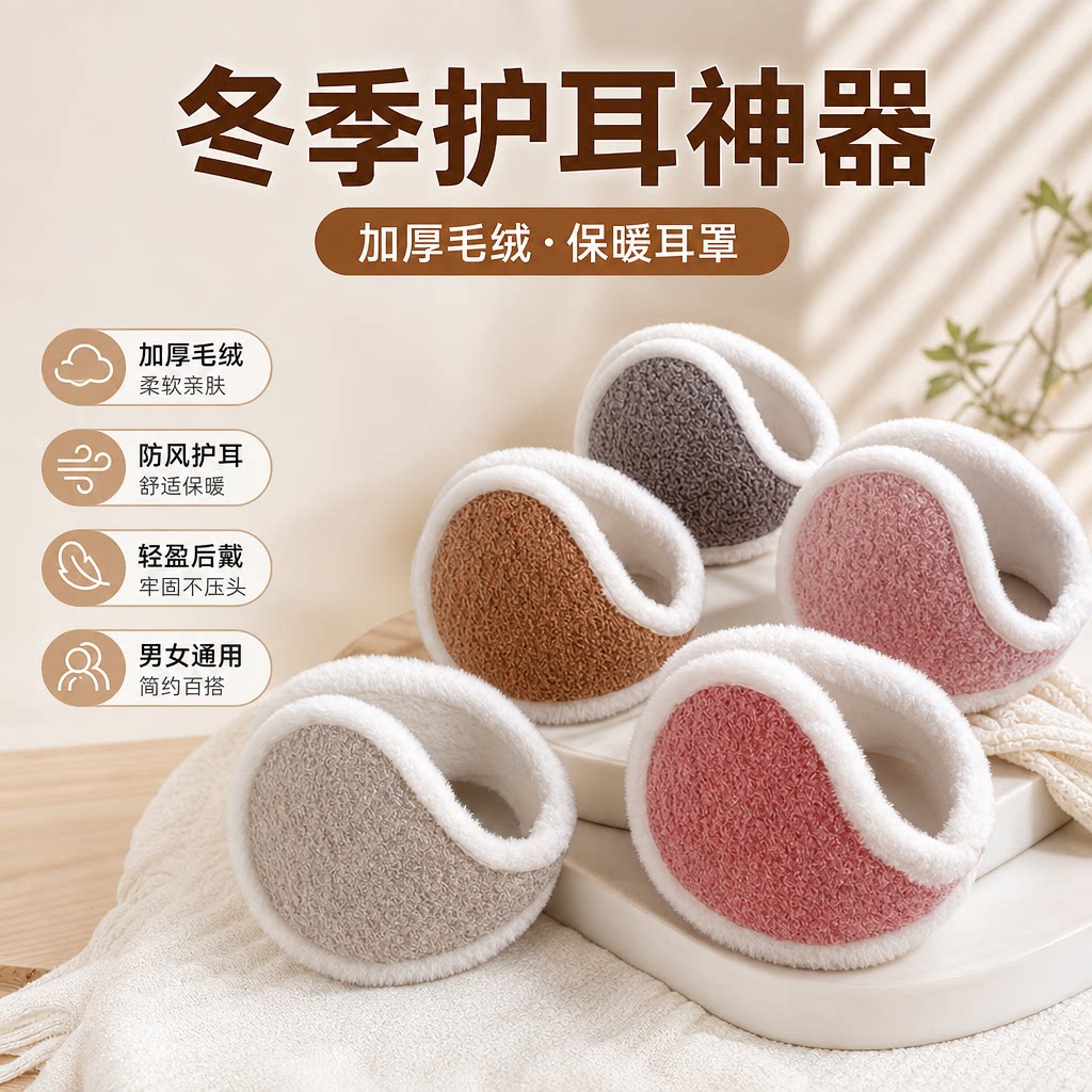 护耳套耳朵套耳包冬天可爱毛绒罩