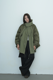 UNDEFINED GIRL26秋冬M65Parka羽绒服可拆卸内胆两件套鱼尾大衣
