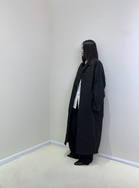 UNDEFINED GIRL极简主义无性别穿搭宽松轮廓面里同料长款风衣外套