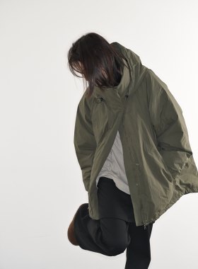 日韩极简中性风龟背连帽羽绒服可立领两种穿法中长款男女加厚外套