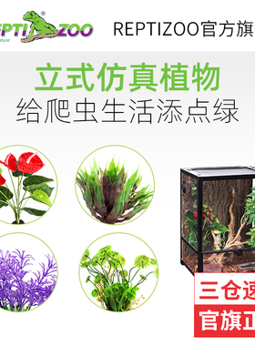 瑞皮Reptizoo仿真植物摆件爬宠饲养箱造景绿色鱼缸水草植物装饰