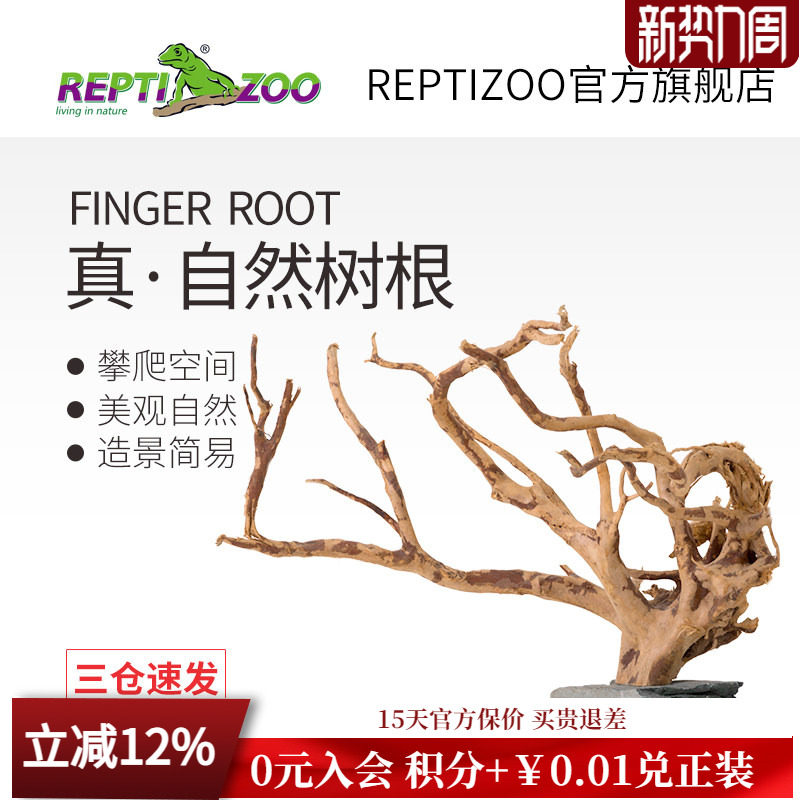 REPTIZOO瑞皮饲养缸睫角树栖爬虫造景爬宠天然树根鱼缸杜鹃根摆件