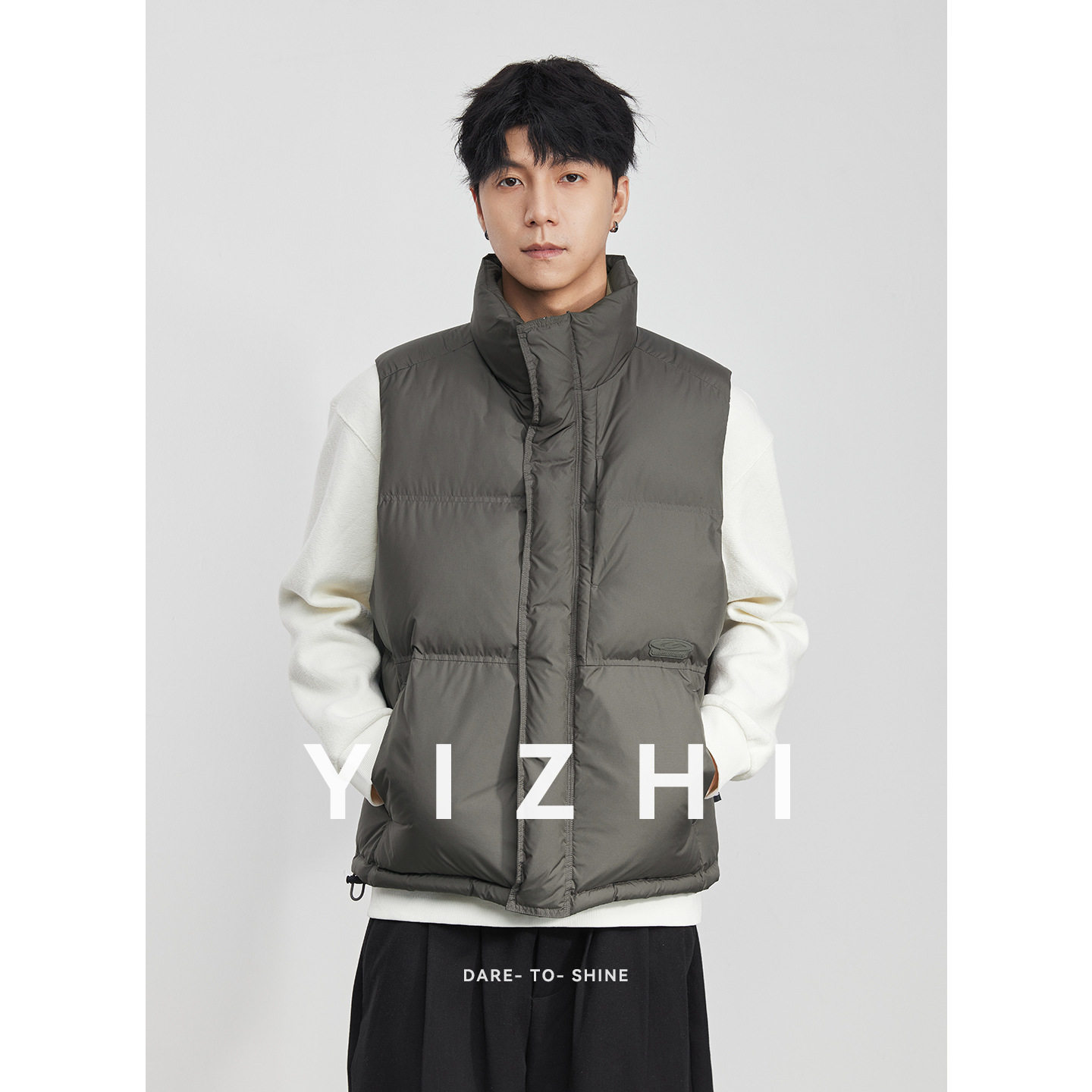 亦止冬季灯芯绒马甲男立领坎肩无袖百搭棉服加厚保暖面包服外套