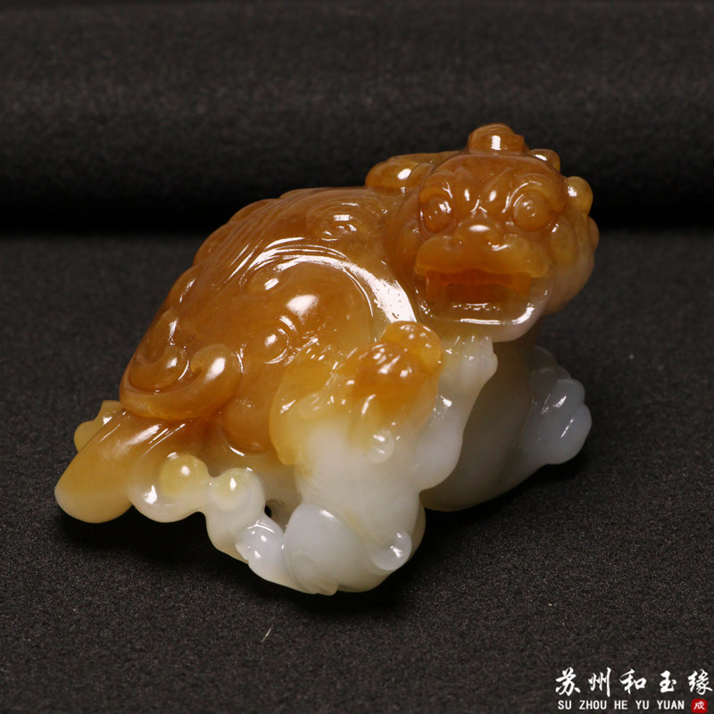 苏州和玉缘新疆和田玉且末金山糖白貔貅114克手把件玉石男士招财